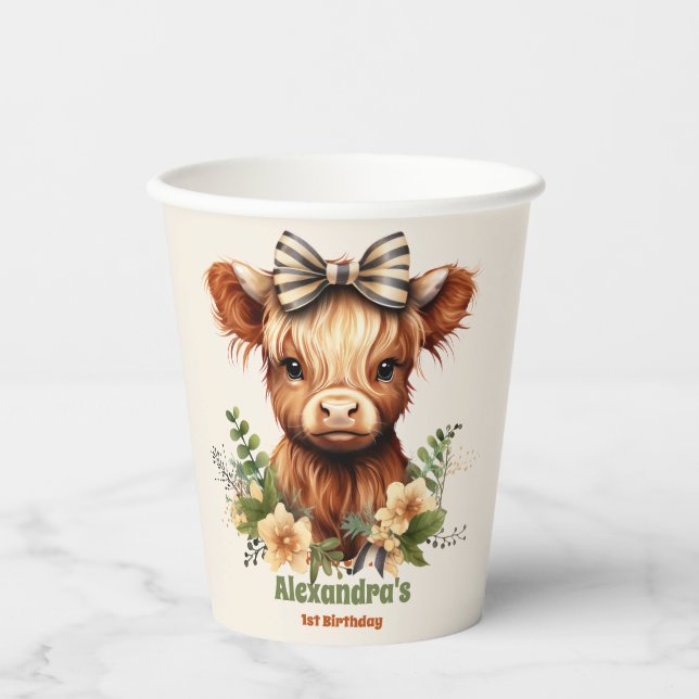 Gobelets En Papier Ferme Saint Vache Highland 1er anniversaire (Recto)