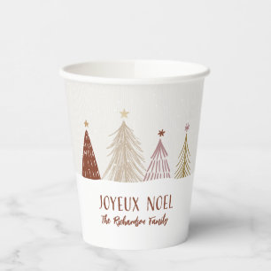 Gobelets En Papier Festif Joyeux Noel Noël Élégant Pape