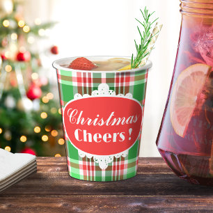 Gobelets En Papier Festif personnalisé Rouge Vert blanc Noël