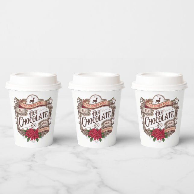 Gobelets En Papier Festive North pole chocolat chaud compagnie (Multi)