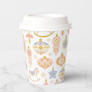 Gobelets En Papier Festive Pastel Vintage Ornements tasse de papier