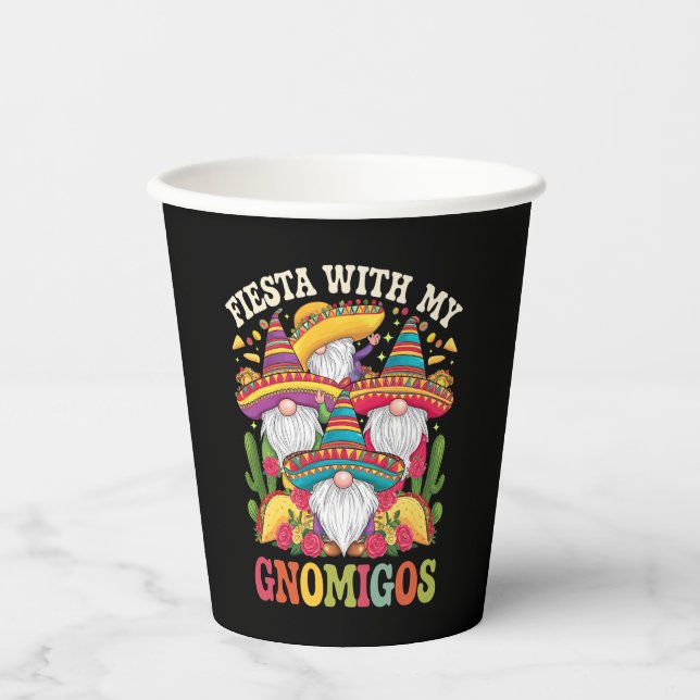 Gobelets En Papier Fête avec mes Gnomigos Gnome Cinco De Mayo (Recto)
