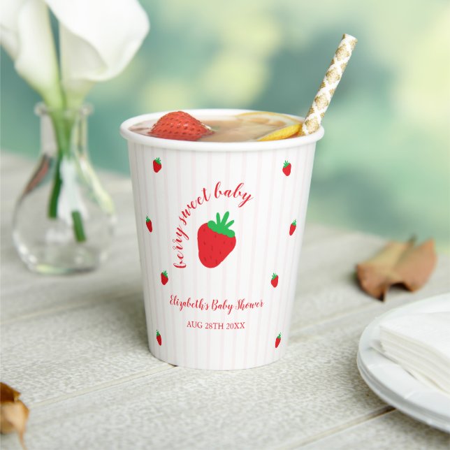 Gobelets En Papier Fête bébé douce aux fraises (Insitu)