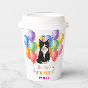 Gobelets En Papier Fête d'adoption Jour de chance Chat Smoking Animal
