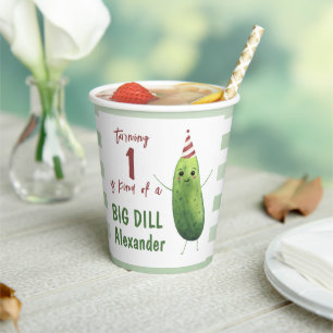 Gobelets En Papier Fête d'anniversaire au concombre aquarelle Big Dil