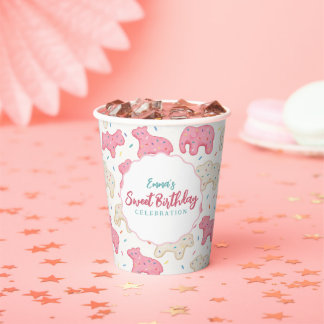 Gobelets En Papier Fête d'anniversaire aux biscuits animaliers glacés