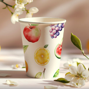 Gobelets En Papier Fête d'anniversaire aux fruits