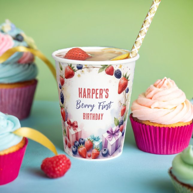 Gobelets En Papier Fête d'anniversaire Berry - Berries & Bunny - (Créateur téléchargé)