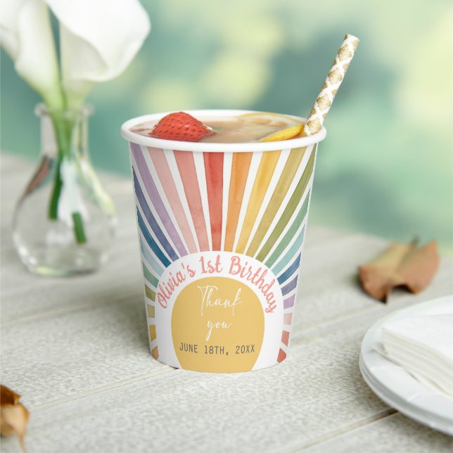 Gobelets En Papier Fête d'anniversaire Boho Sunshine (Insitu)
