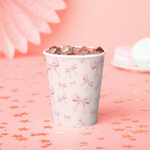 Gobelets En Papier Fête d'anniversaire cottage coquette avec des nœud