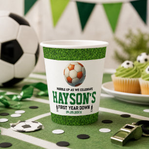 Gobelets En Papier Fête d'anniversaire de 1ère année de football