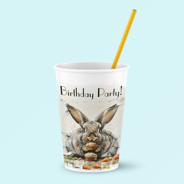 Gobelets En Papier fête d'anniversaire de Bunny (Créateur téléchargé)