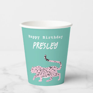 Gobelets En Papier Fête d'anniversaire de chats sauvages Coupes de pa