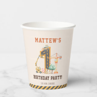 Gobelets En Papier Fête d'anniversaire de construction