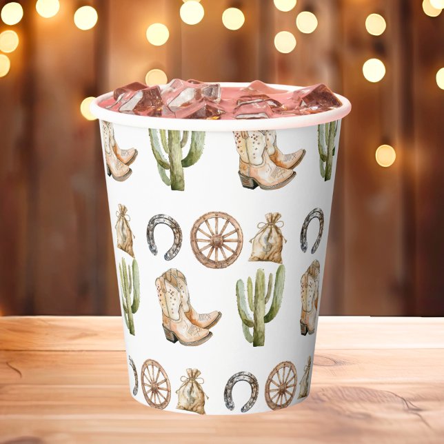 Gobelets En Papier Fête d'anniversaire de Cowboy (Créateur téléchargé)