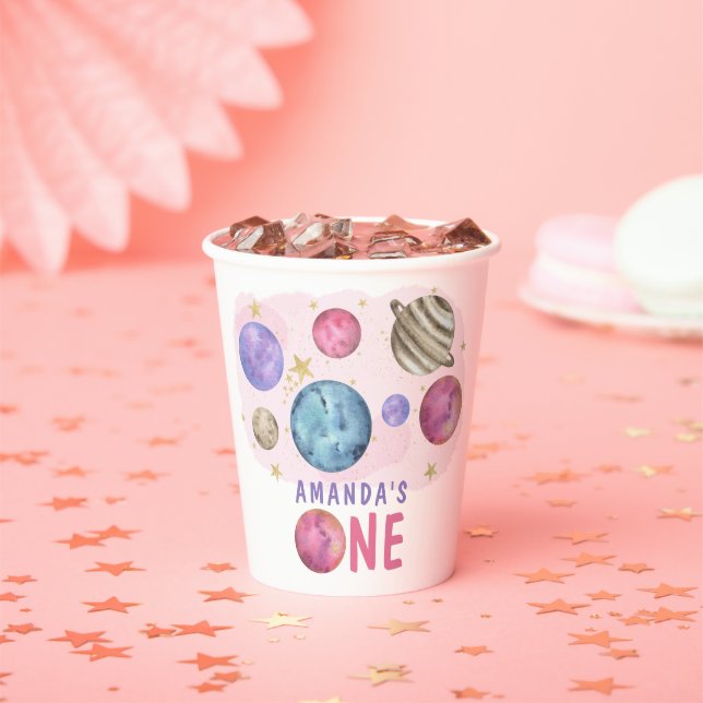 Gobelets En Papier Fête d'anniversaire de fille de l'espace de la gal (Insitu)
