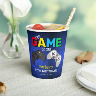 Gobelets En Papier Fête d'anniversaire de jeu vidéo cool et amusant