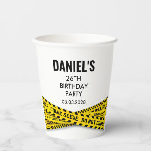 Gobelets En Papier Fête d'anniversaire de la police avec ruban de pol