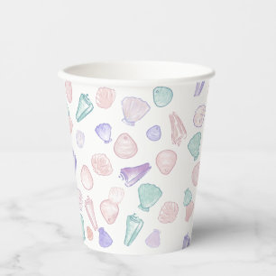 Gobelets En Papier Fête d'anniversaire de Shell-Abrate Pastel Seashel