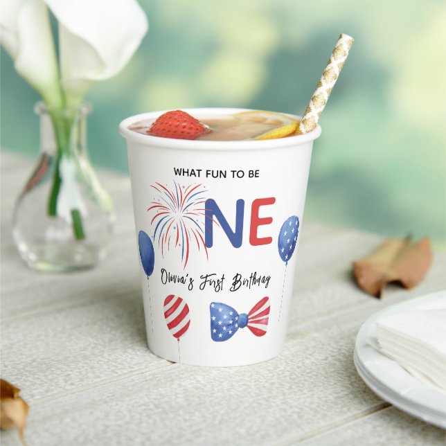 Gobelets En Papier Fête d'anniversaire du 4 juillet (Insitu)