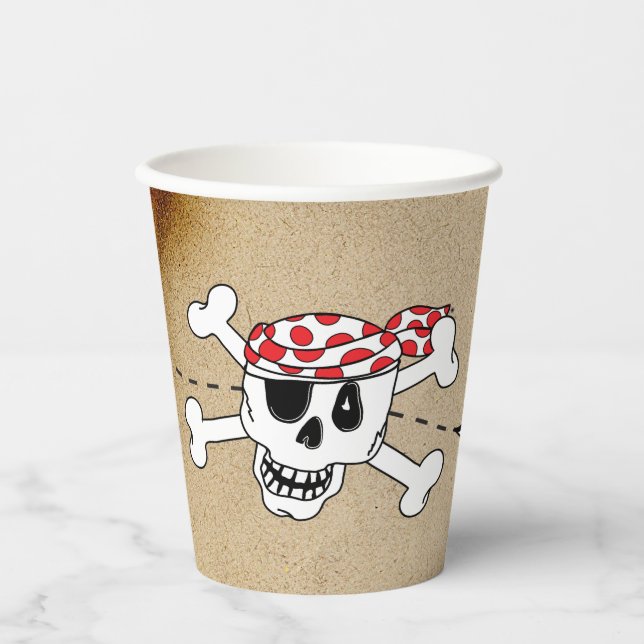 Gobelets En Papier Fête d'anniversaire du Pirate (Recto)