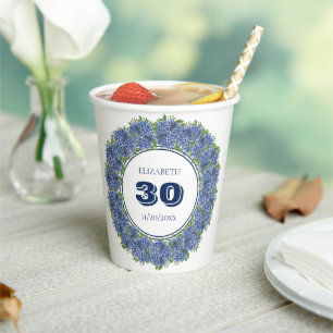 Gobelets En Papier Fête d'anniversaire élégante avec des hortensias b