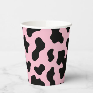 Gobelets En Papier Fête d'anniversaire en impression de vache en cuir
