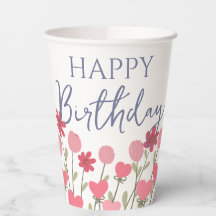 Fête d'anniversaire Fleurs roses et Cœurs