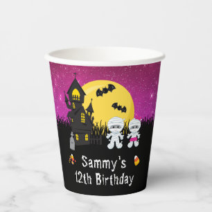 Gobelets En Papier Fête d'anniversaire Halloween Momie Rose