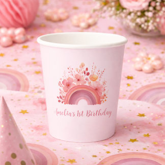 Gobelets En Papier Fête d'anniversaire Onederful sous la pluie arc-en