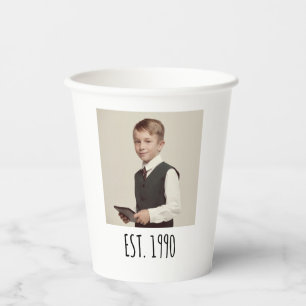 Gobelets En Papier Fête d'anniversaire personnalisée avec le texte Es