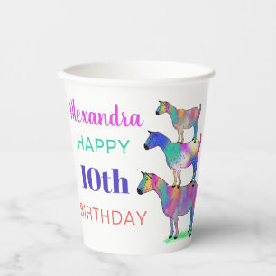 Gobelets En Papier Fête d'anniversaire personnalisée pour chèvres