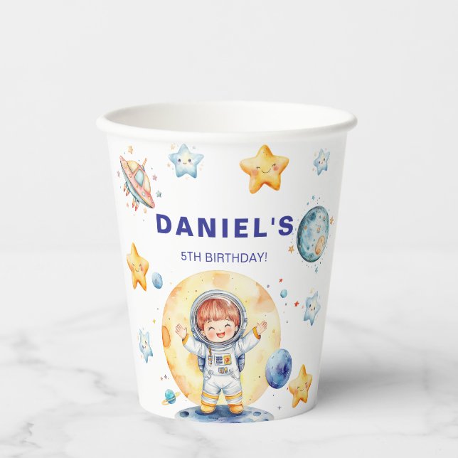 Gobelets En Papier Fête d'anniversaire personnalisée sur le thème de  (Recto)