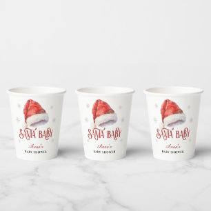 Gobelets En Papier Fête de bébé Chapeau de Père Noël Joyeux