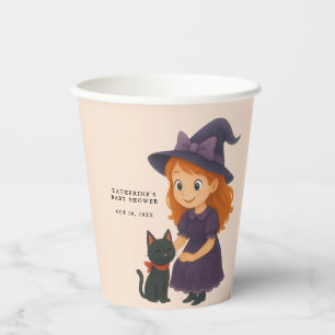 Gobelets En Papier Fête de Bébé Fille Halloween Chat Mignon