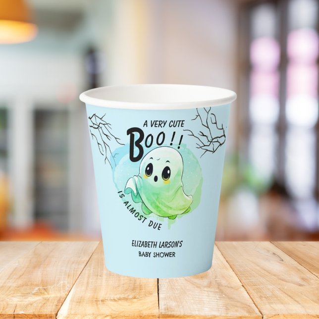Gobelets En Papier Fête de bébé Halloween thème bleu pour un adorable (Créateur téléchargé)
