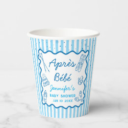 Gobelets En Papier Fête de Bébé Personnalisée Après-Ski Dessinée à la