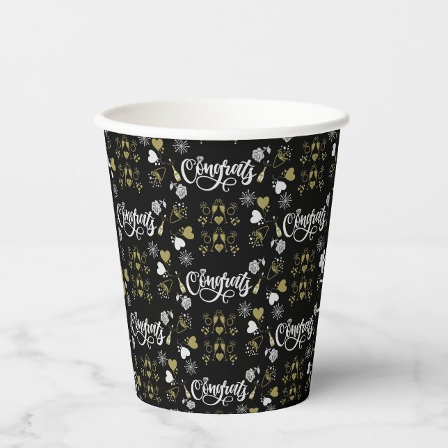 Gobelets En Papier Fête de célébration : ouvrez le champagne (Recto)