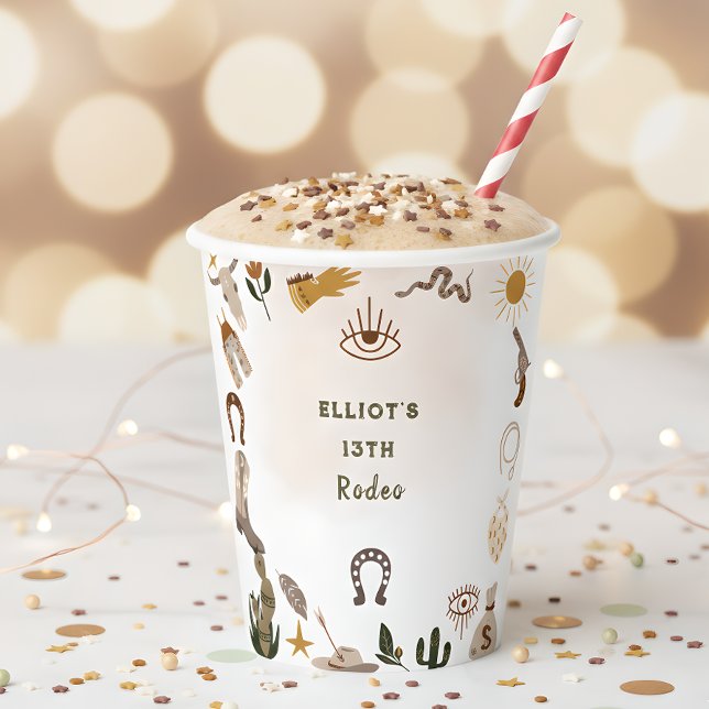 Gobelets En Papier Fête de cow-boy du rodéo Wild West (Créateur téléchargé)
