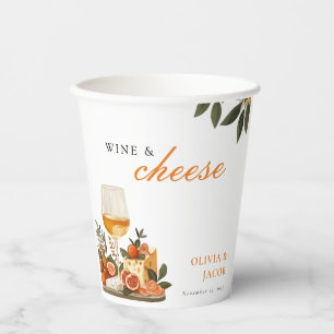 Gobelets En Papier Fête de fiançailles vin et fromage