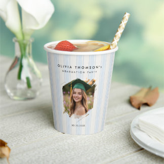 Gobelets En Papier Fête de fin d'études avec photo personnalisée