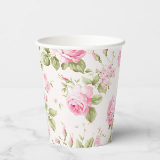 Gobelets en papier Fête de jardin Bouquet de roses