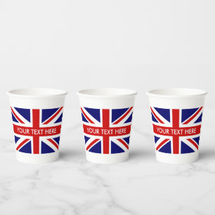 Gobelets En Papier Fête de la fierté anglaise de British Union Jack