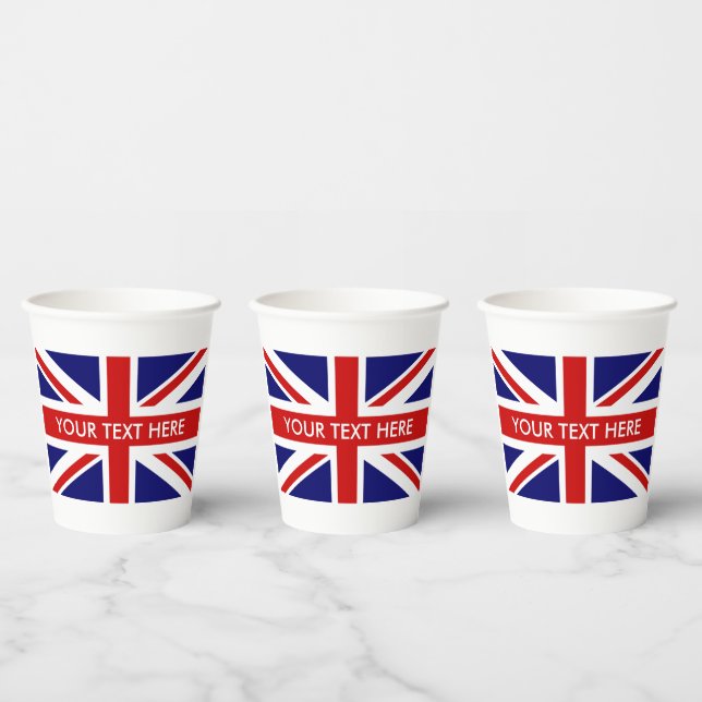 Gobelets En Papier Fête de la fierté anglaise de British Union Jack (Multi)