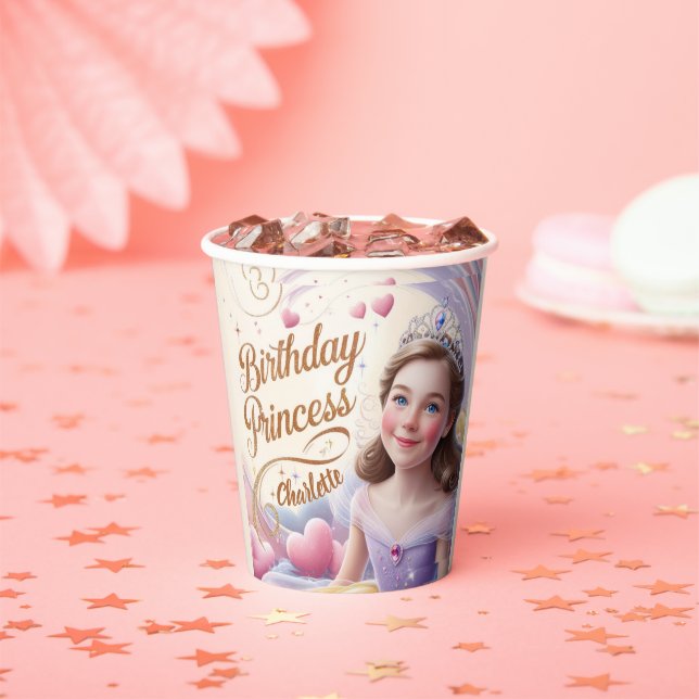 Gobelets En Papier Fête de la princesse Joyeux anniversaire (Insitu)