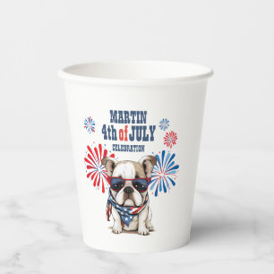 Gobelets En Papier Fête de l'Indépendance du 4 juillet Rouge Blanc Bl