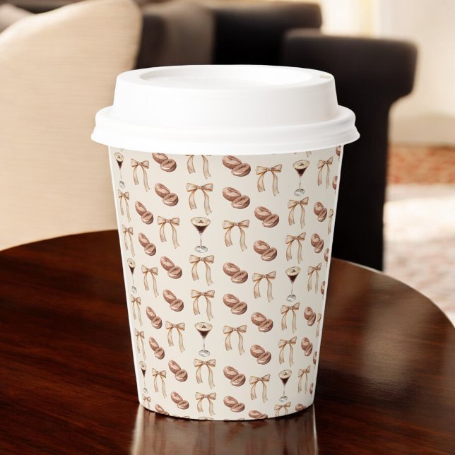 Gobelets En Papier Fête de mariage avec Love is Brewing Espresso Mart (Créateur téléchargé)