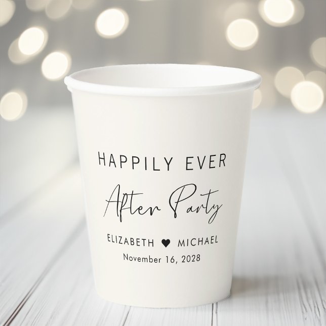 Gobelets En Papier Fête de mariage crème pour après le mariage (Créateur téléchargé)