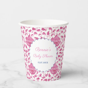 Gobelets En Papier Fête de mariage rose Prépa Chinoiserie