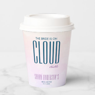 Gobelets En Papier Fête de mariage simple et chic bleu pastel Cloud N